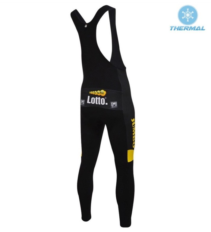 2016 Lotto-Jumbo Yellow Thermal Long Sleeve Cycling Jersey And Bib Pants Set