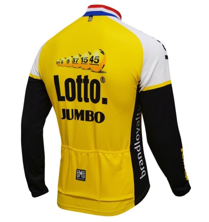 2016 Lotto-Jumbo Yellow Long Sleeve Cycling Jersey And Bib Pants Set