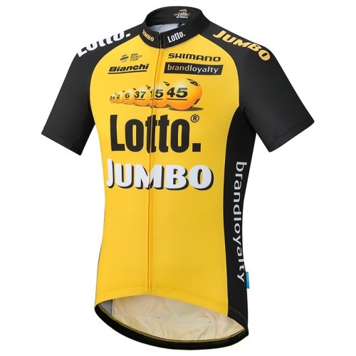 2017 Lotto NL-Jumbo Yellow Cycling Jersey And Bib Shorts Set