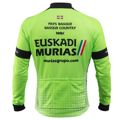 2018 Euskadi Murias Team Green Long Sleeve Cycling Jersey