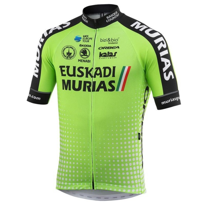 2018 Euskadi Murias Team Green Cycling Jersey And Bib Shorts Set