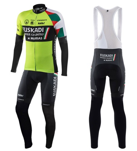 2017 Euskadi Kalas Long Sleeve Cycling Jersey And Bib Pants Set