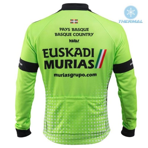 2018 Euskadi Murias Team Green Thermal Long Sleeve Cycling Jersey