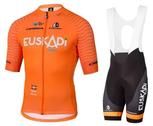 2018 Euskadi Orange Cycling Jersey And Bib Shorts Set