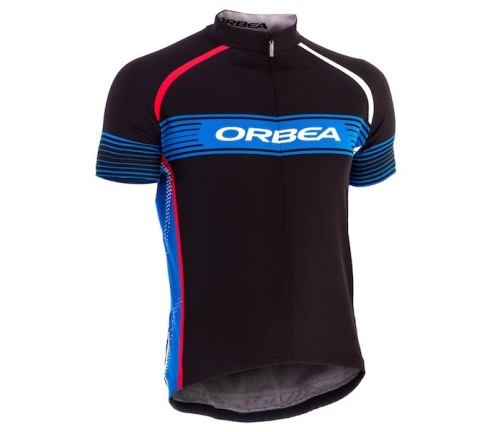 2015 Orbea Black-Blue Stripe Cycling Jersey And Bib Shorts Set