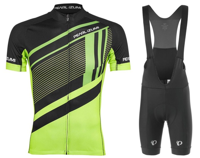 2017 Pearl Izumi Elite Escape LTD Black-Yellow Cycling Jersey And Bib Shorts Set