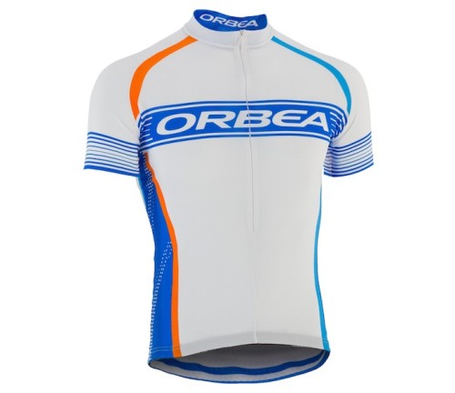 2015 Orbea White-Blue Stripe Cycling Jersey And Bib Shorts Set