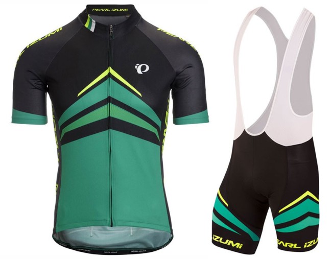 2017 Pearl Izumi Elite Pursuit Green Cycling Jersey And Bib Shorts Set