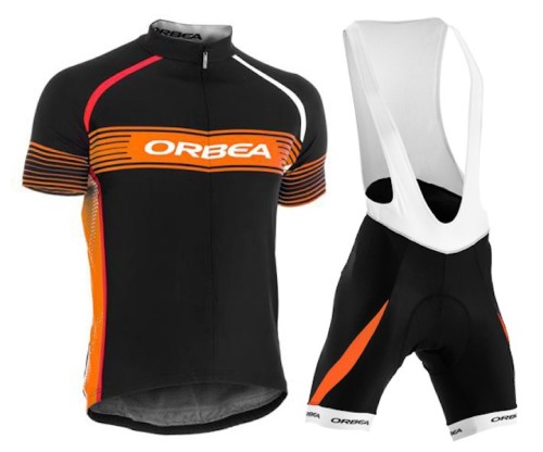 2015 Orbea Black-Yellow Stripe Cycling Jersey And Bib Shorts Set