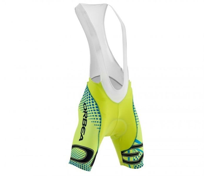 2015 Orbea fluo Yellow With Blue Dot Cycling Jersey And Bib Shorts Set