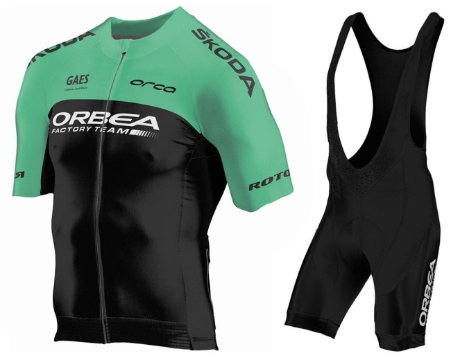 2018 Orbea Factroy Team Green Cycling Jersey And Bib Shorts Set