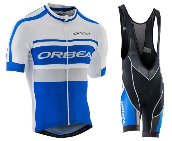 2016 Orbea Club Style Blue-White Cycling Jersey And Bib Shorts Set