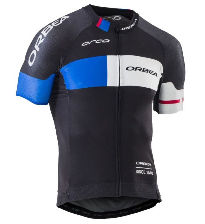 2016 Orbea Team Pro Black-Blue Cycling Jersey And Bib Shorts Set