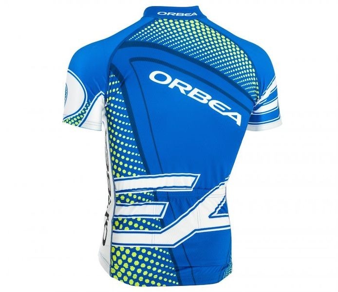 2015 Orbea Blue With Green Dot Cycling Jersey And Bib Shorts Set