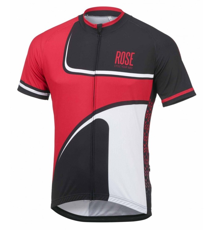 2016 Rose Retro Black-Red Jersey And Bib Shorts Set