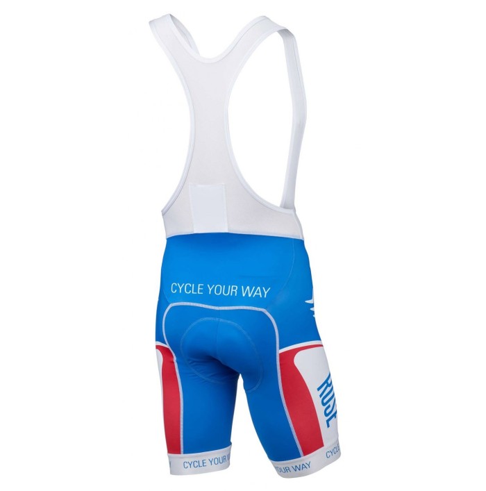 2016 Rose Retro Blue-White Jersey And Bib Shorts Set