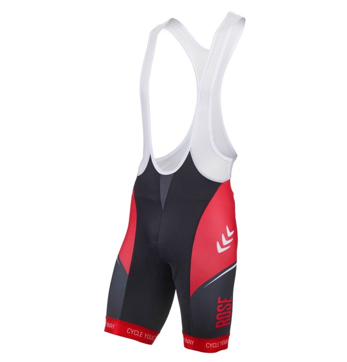 2016 Rose Retro Black-Red Jersey And Bib Shorts Set