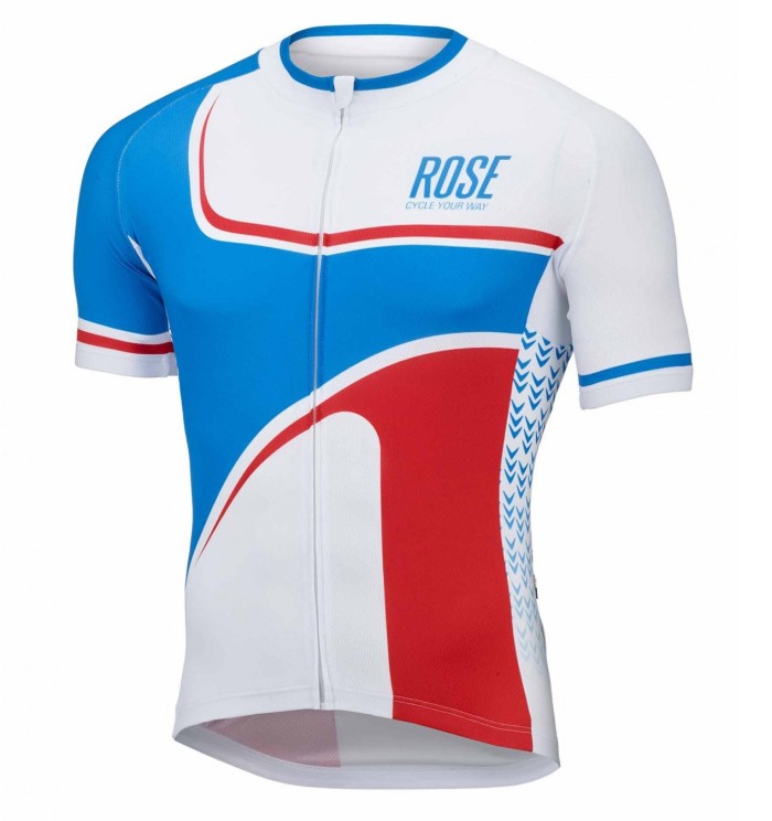 2016 Rose Retro Blue-White Cycling Jersey