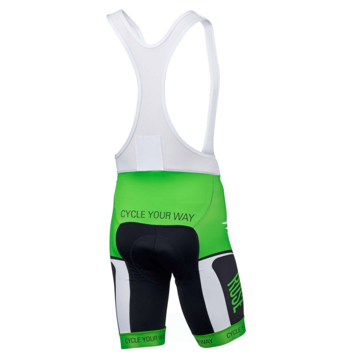 2016 Rose Retro Black-Green Jersey And Bib Shorts Set