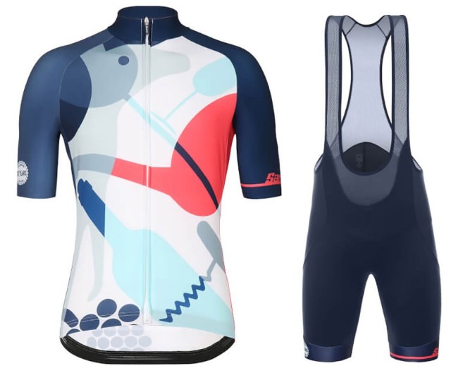 2018 Santini Tour Down Under 20 Years Cycling Jersey And Bib Shorts Set