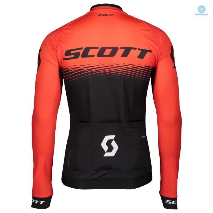 2019 Scott-RC PRO Black-Red Thermal Cycling Jersey And Bib Pants Set