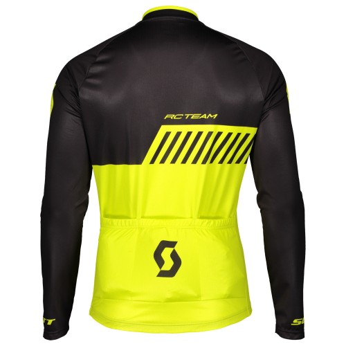 2019 Scott-RC-Team Black-Yellow Long Sleeve Cycling Jersey