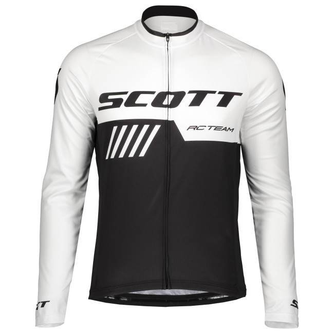 2019 Scott-RC-Team Black-White Long Sleeve Cycling Jersey