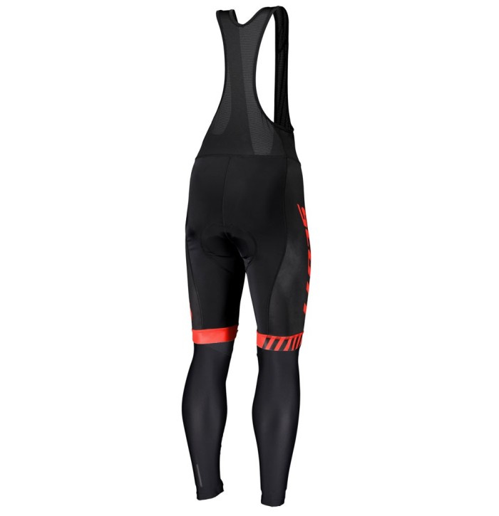 2019 Scott-RC-Team Black-Red Long Sleeve Cycling Jersey And Bib Pants Set