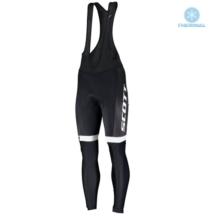 2019 Scott-RC-Team Black-White Thermal Cycling Jersey And Bib Pants Set