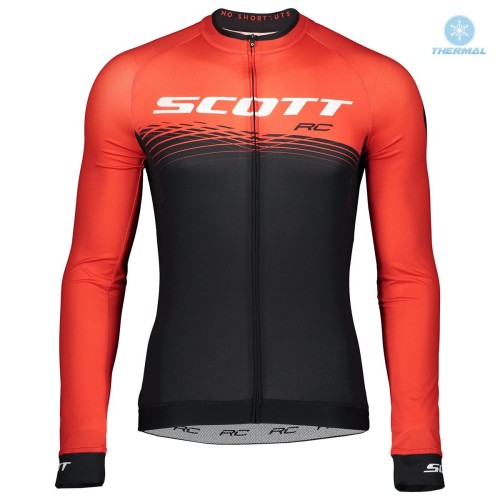 2019 Scott-RC PRO Black-Red Thermal Cycling Jersey And Bib Pants Set