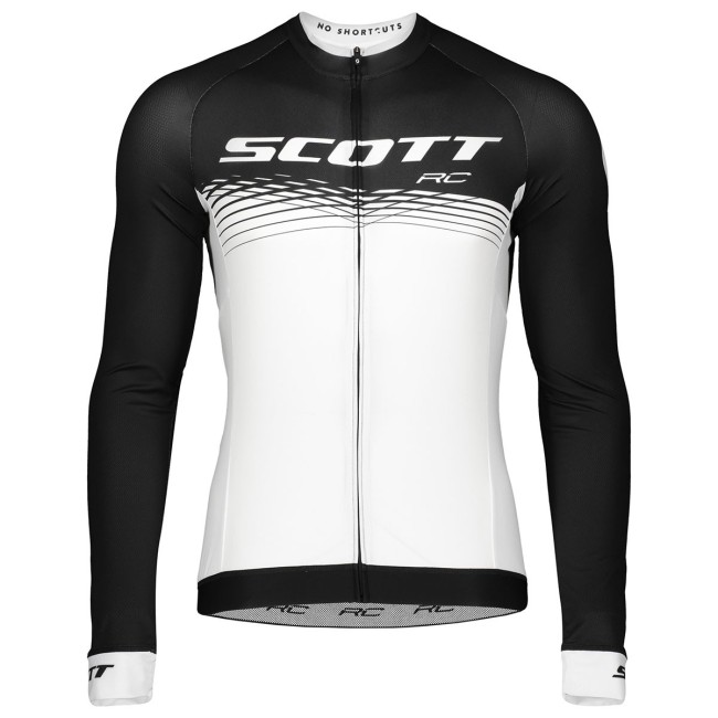 2019 Scott-RC PRO Black-White Long Sleeve Cycling Jersey