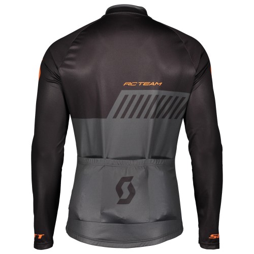 2019 Scott-RC-Team Black-Grey-Orange Long Sleeve Cycling Jersey