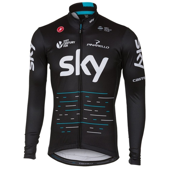 2017 Team Skу Black Long Sleeve Cycling Jersey