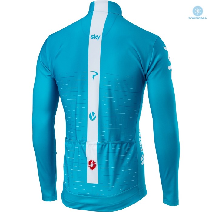 2018 SKY Team Blue Thermal Cycling Jersey And Bib Pants Set