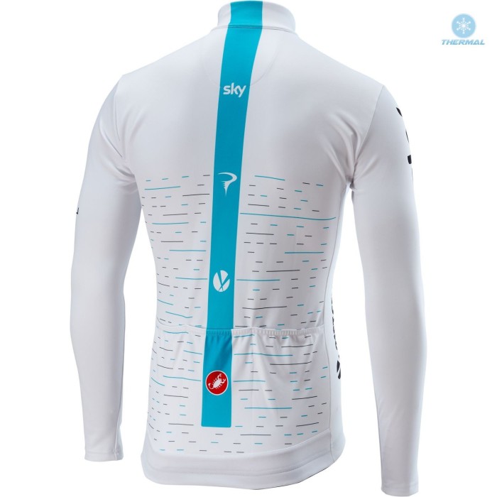 2018 SKY Team White Thermal Cycling Jersey And Bib Pants Set