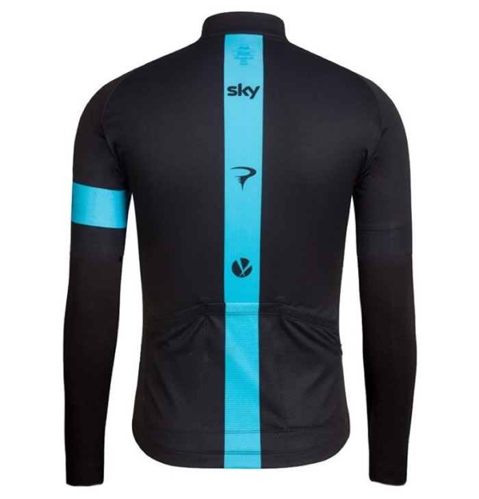 2016 Team Skу Pro Black Long Sleeve Cycling Jersey And Bib Pants Set