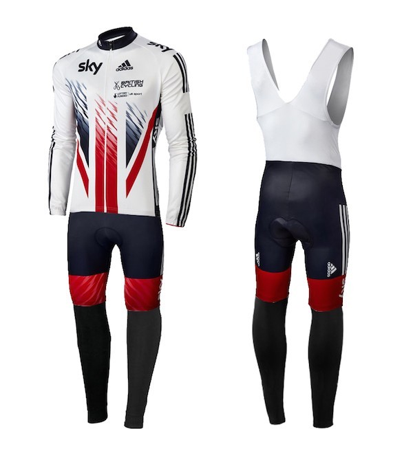 2015 Team Skу British UK Flag Long Sleeve Cycling Jersey And Bib Pants