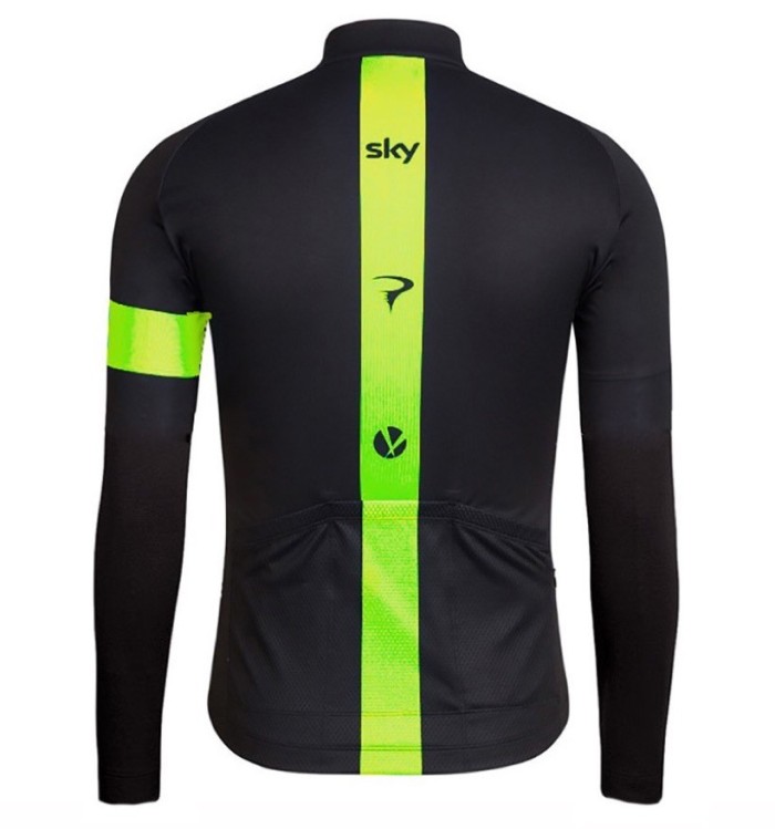 2016 Skу Team Fluo Edition Long Sleeve Cycling Jersey And Bib Pants Set