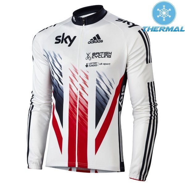 2015 Team Skу British UK Flag Thermal Cycling Long Sleeve Jersey