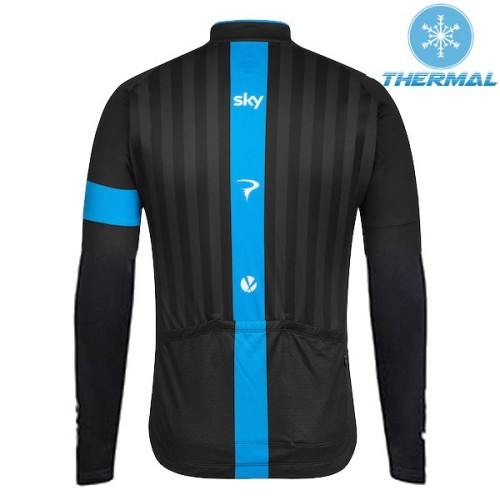 2015 Skу Pro Team Black Thermal Cycling Long Sleeve Jersey