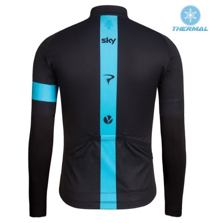 2016 Team Skу Pro Black Thermal Cycling Long Sleeve Jersey