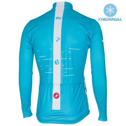 2017 Team Skу Blue Thermal Long Sleeve Cycling Jersey