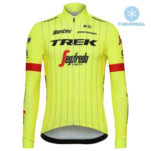 2018 Trek Segafredo Yellow Thermal Long Sleeve Cycling Jersey