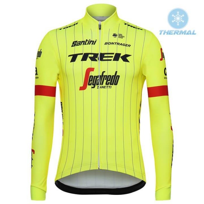 2018 Trek Segafredo Yellow Thermal Cycling Jersey And Bib Pants Set