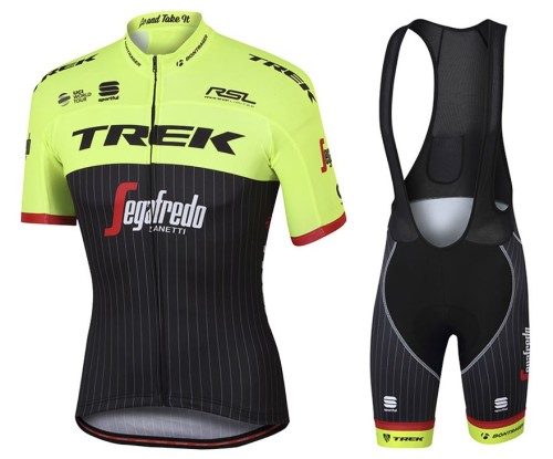 2017 Trek Pro Race Yellow Cycling Jersey And Bib Shorts Set