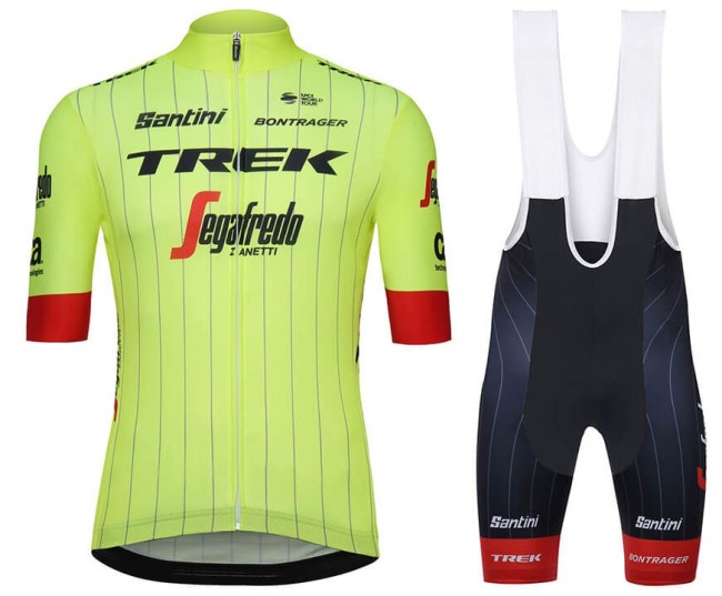 2018 Trek Segafredo Team Yellow Cycling Jersey And Bib Shorts Set