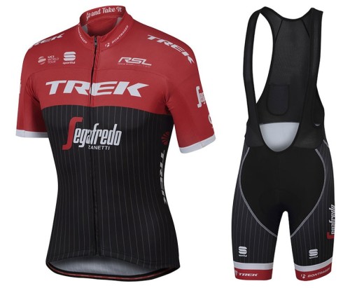 2017 Trek Pro Race Red Cycling Jersey And Bib Shorts Set