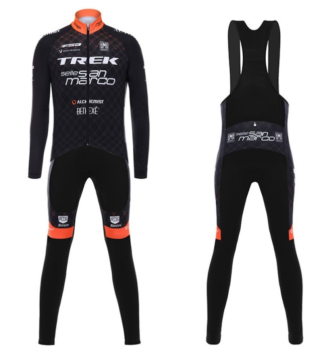 2017 Trek Selle San Marco Long Sleeve Cycling Jersey And Bib Pants Set