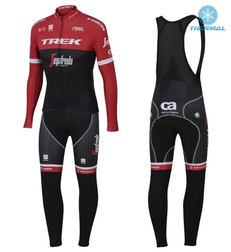 2017 Trek Pro Race Red Thermal Cycling Jersey And Bib Pants Set