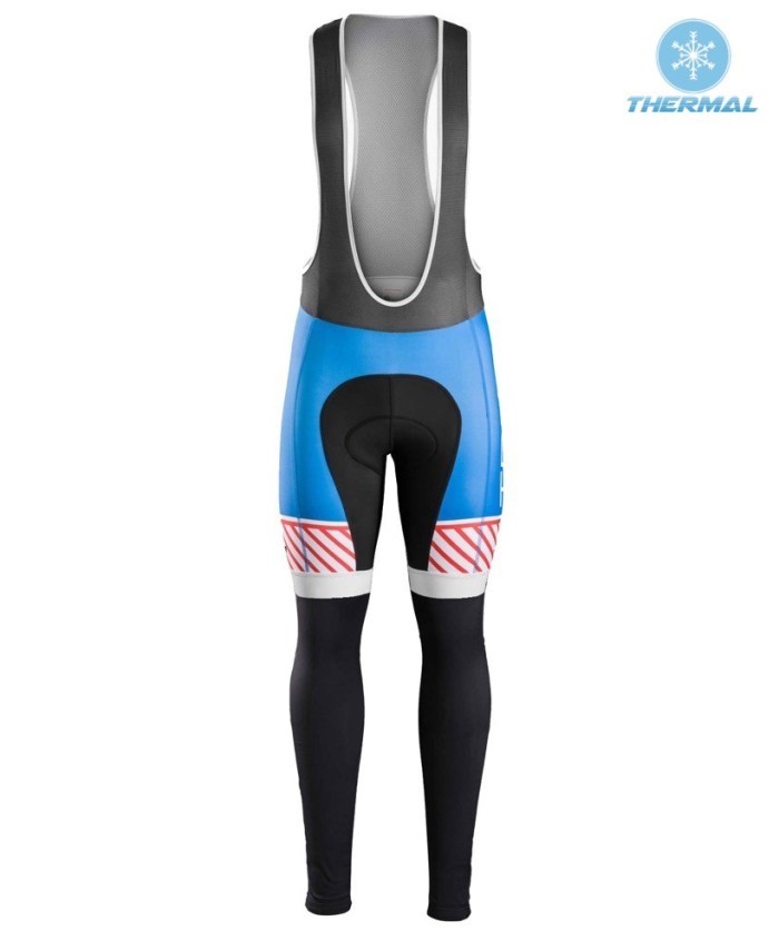 2016 Bontrager Trek Specter Vintage White-Blue Thermal Long Sleeve Cycling Jersey And Bib Pants Set